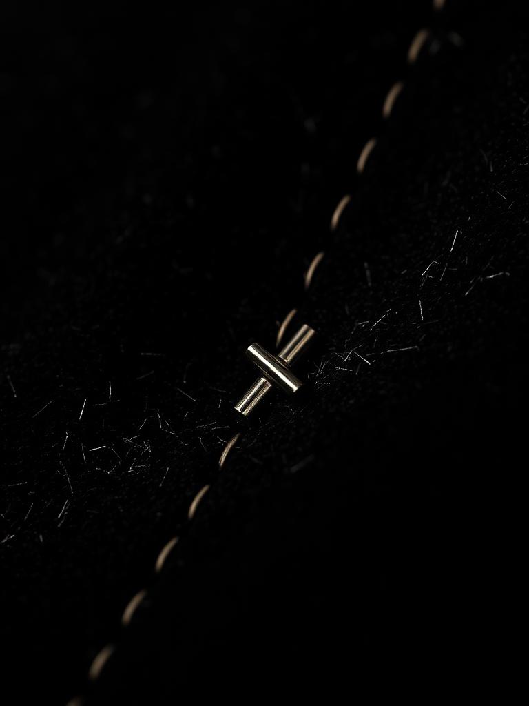 Macro close-up of fine stitching
